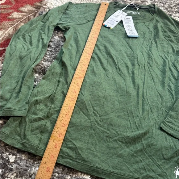 Smartwool everyday merino wool crew long sleeve top fern green women’s M NEW - Picture 5 of 9